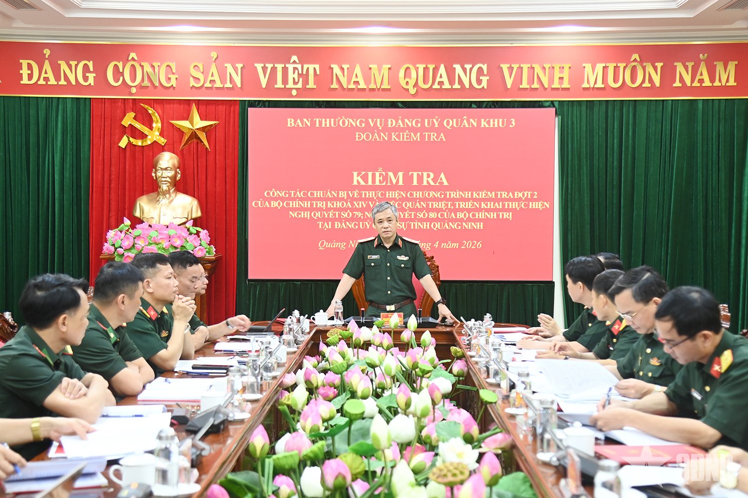 Quân khu 3 kiểm tra, nắm tình hình công tác chuẩn bị thực hiện chương trình kiểm tra của Bộ Chính trị tại Quảng Ninh